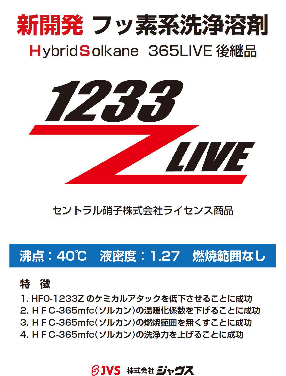 優れた環境性能、高い洗浄力 次世代フッ素系溶剤 1233Z